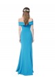 Fábrica de Crepe Esticado Fora do Ombro Comprimento Chão Sem Mangas Bainha Vestidos de Madrinha / Vestidos de Noite / Vestidos de Festa