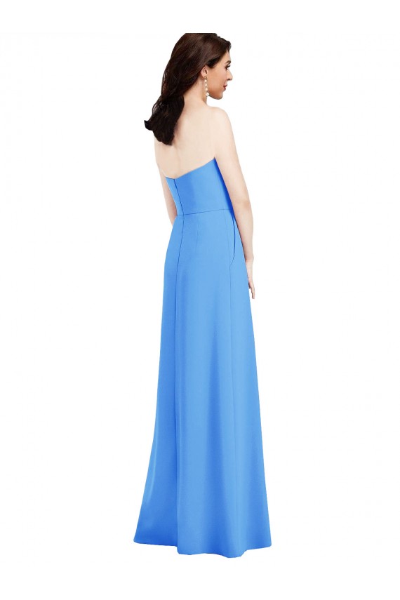Fábrica de Lombar Crepe Esticado Sem alças Comprimento Chão Sem Mangas Longo Vestidos de Madrinha / Vestidos de Festa