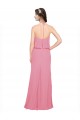 Fábrica de Lombar Chiffon Cabeçada Comprimento Chão Sem Mangas Linha A Vestidos de Madrinha