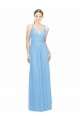 Fábrica de Buraco da fechadura Chiffon Alças finas Comprimento Chão Sem Mangas Linha A Vestidos de Madrinha