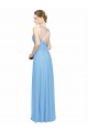 Fábrica de Buraco da fechadura Chiffon Alças finas Comprimento Chão Sem Mangas Linha A Vestidos de Madrinha