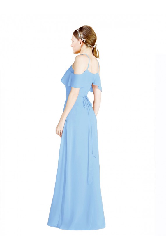 Fábrica de Lombar Chiffon Cabeçada Comprimento Chão Ombro Frio Vestidos de Madrinha