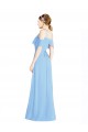 Fábrica de Lombar Chiffon Cabeçada Comprimento Chão Ombro Frio Vestidos de Madrinha
