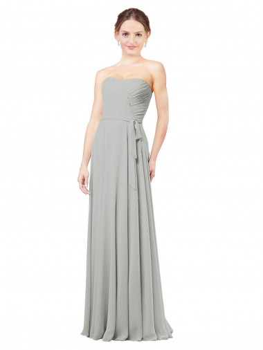 Fábrica de Chiffon Amor Comprimento Chão Sem Mangas Longo Vestidos de Madrinha