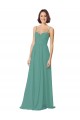 Fábrica de Chiffon Alças finas Comprimento Chão Sem Mangas Linha A Vestidos de Festa / Vestidos de Madrinha
