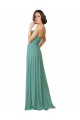 Fábrica de Chiffon Alças finas Comprimento Chão Sem Mangas Linha A Vestidos de Festa / Vestidos de Madrinha