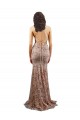 Fábrica de Abrir de volta Crepe Esticado & Lantejoulas Tule Decote V Comprimento Chão Sem Mangas Vestidos de Madrinha / Vestidos de Noite / Vestidos de Festa