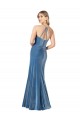 Fábrica de Criss Cruz Veludo Elástico Alças finas Comprimento Chão Sem Mangas Longo Vestidos de Madrinha / Vestidos de Noite / Vestidos de Festa