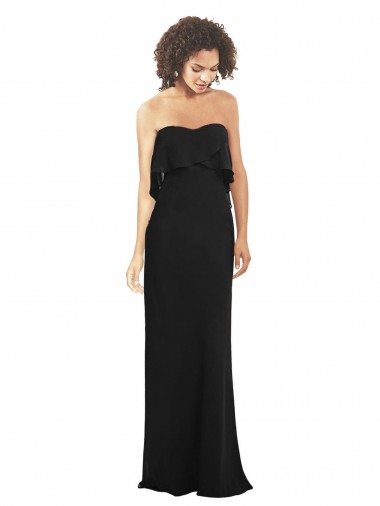 Fábrica de Chiffon Amor Comprimento Chão Sem Mangas Bainha Vestidos de Madrinha