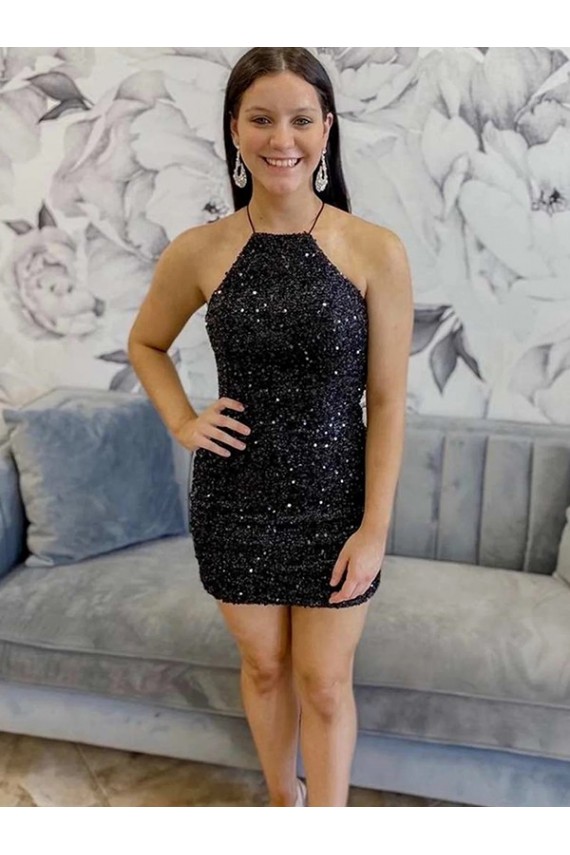 Fábrica de Lantejoulas Veludo Cabeçada Curto Sem Mangas Vestidos de Festa