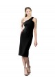 Fábrica de Crepe Esticado Um Ombro Comprimento Cocktail Sem Mangas Vestidos de Madrinha / Vestidos de Noite / Vestidos de Festa