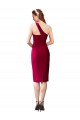 Fábrica de Crepe Esticado Um Ombro Comprimento Cocktail Sem Mangas Vestidos de Madrinha / Vestidos de Noite / Vestidos de Festa