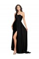 Fábrica de Cetim Sedoso Um Ombro Comprimento Chão Sem Mangas Longo Vestidos de Madrinha / Vestidos de Noite / Vestidos de Festa