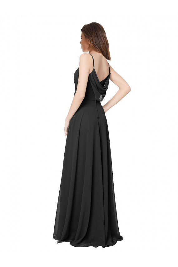 Fábrica de Abrir de volta Chiffon Amor Comprimento Chão Sem Mangas Vestidos de Madrinha