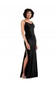 Fábrica de Lombar Veludo Elástico Decote Capuz Comprimento Chão Sem Mangas Vestidos de Madrinha / Vestidos de Noite / Vestidos de Festa
