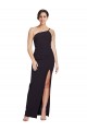 Fábrica de Crepe Esticado Um Ombro Comprimento Chão Sem Mangas Longo Vestidos de Madrinha / Vestidos de Noite / Vestidos de Festa