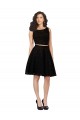 Fábrica de Renda Decote Joia Comprimento Joelho Sem Mangas Vestidos de Madrinha / Vestidos de Cocktail / Vestidos de Homecoming