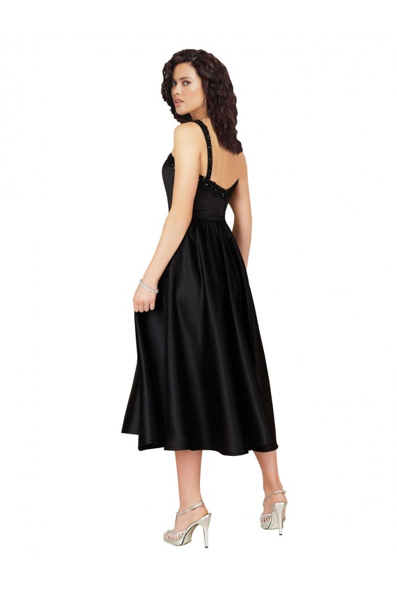 Fábrica de Cetim Decote Quadrado Comprimento Joelho Sem Mangas Vestidos de Madrinha / Vestidos de Festa / Vestidos de Cocktail / Vestidos de Homecoming