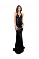 Fábrica de Criss Cruz Lantejoulas Decote V Comprimento Chão Sem Mangas Longo Vestidos de Madrinha / Vestidos de Noite / Vestidos de Festa