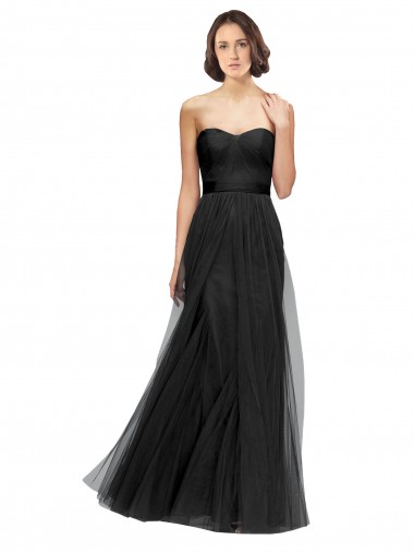 Fábrica de Tule Amor Comprimento Chão Sem Mangas Vestido de Madrinha / Vestido de Noite