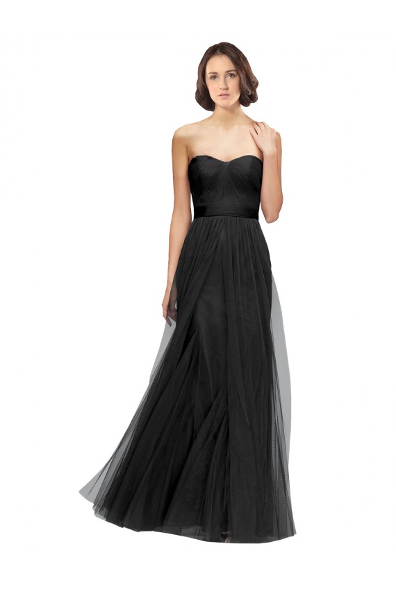 Fábrica de Tule Amor Comprimento Chão Sem Mangas Vestido de Madrinha / Vestido de Noite