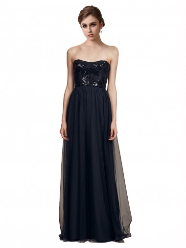 Fábrica de Tule Amor Comprimento Chão Sem Mangas Vestido de Madrinha / Vestido Formais