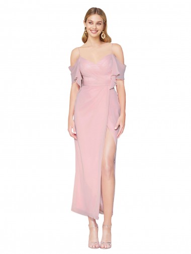 Fábrica de Chiffon Fora do Ombro Comprimento Joelho Ombro Frio Vestidos de Madrinha / Vestidos de Noite / Vestidos de Festa