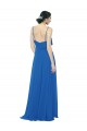 Fábrica de Chiffon Alças finas Comprimento Chão Sem Mangas Realeza Vestidos de Madrinha
