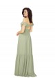 Fábrica de Buraco da fechadura Chiffon Decote V Comprimento Chão Ombro Frio Vestidos de Madrinha