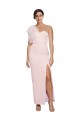 Fábrica de Lombar Crepe Esticado Um Ombro Comprimento Chão Sem Mangas Vestidos de Madrinha / Vestidos de Noite / Vestidos de Festa