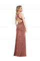 Fábrica de Criss Cruz Veludo Elástico Decote V Comprimento Chão Sem Mangas Vestidos de Madrinha / Vestidos de Noite / Vestidos de Festa
