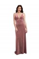 Fábrica de Lombar Veludo Elástico Decote V Comprimento Chão Sem Mangas Vestidos de Madrinha / Vestidos de Noite / Vestidos de Festa
