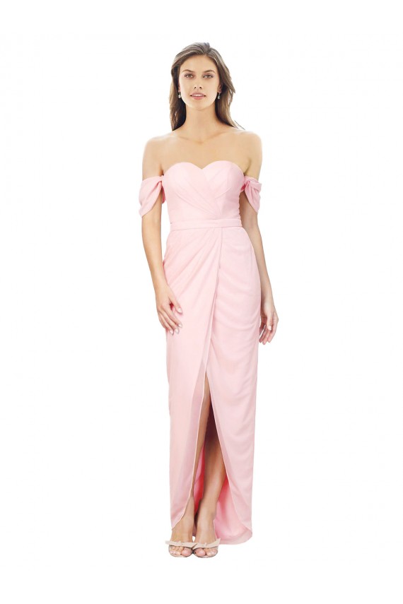 Fábrica de Chiffon Fora do Ombro Alto Baixo Sem Mangas Alto Baixo, Vestidos de Madrinha