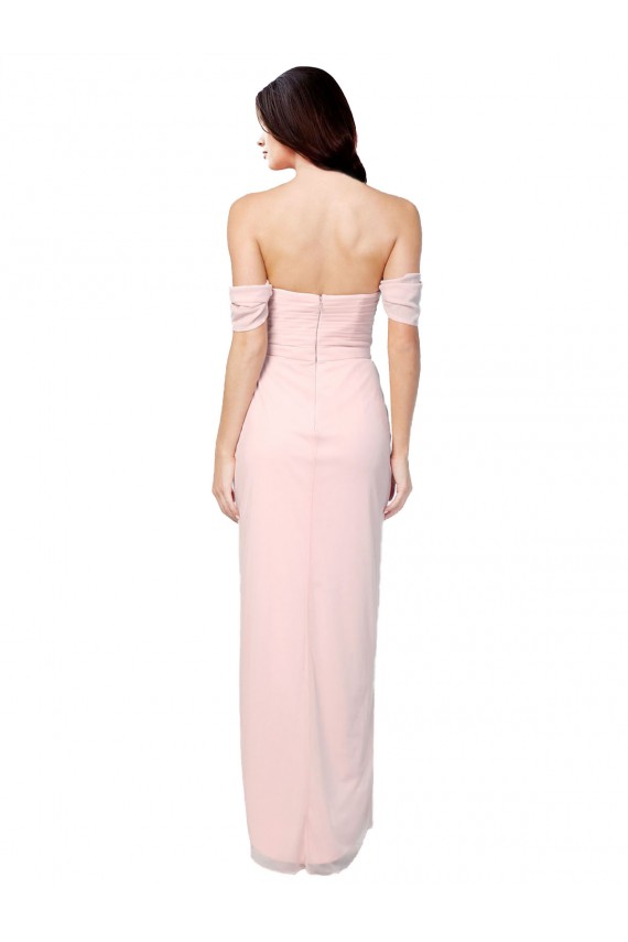 Fábrica de Chiffon Fora do Ombro Alto Baixo Sem Mangas Alto Baixo, Vestidos de Madrinha