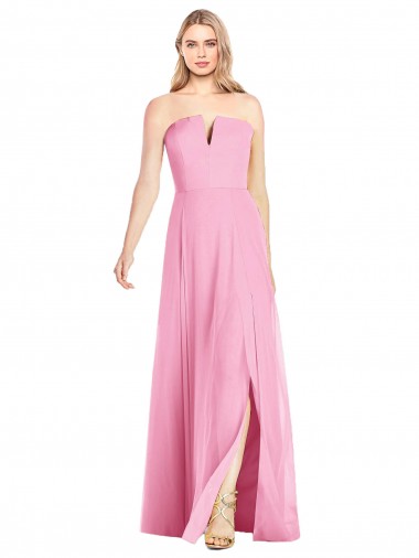 Fábrica de Chiffon Decote V Comprimento Chão Sem Mangas Trombeta Longo Vestidos de Madrinha