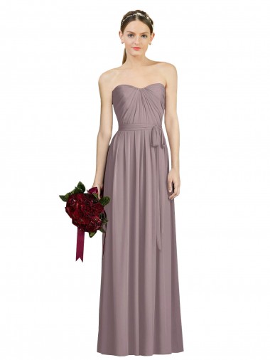 Fábrica de Chiffon Amor Comprimento Chão Sem Mangas Rosa Empoeirada Vestidos de Madrinha
