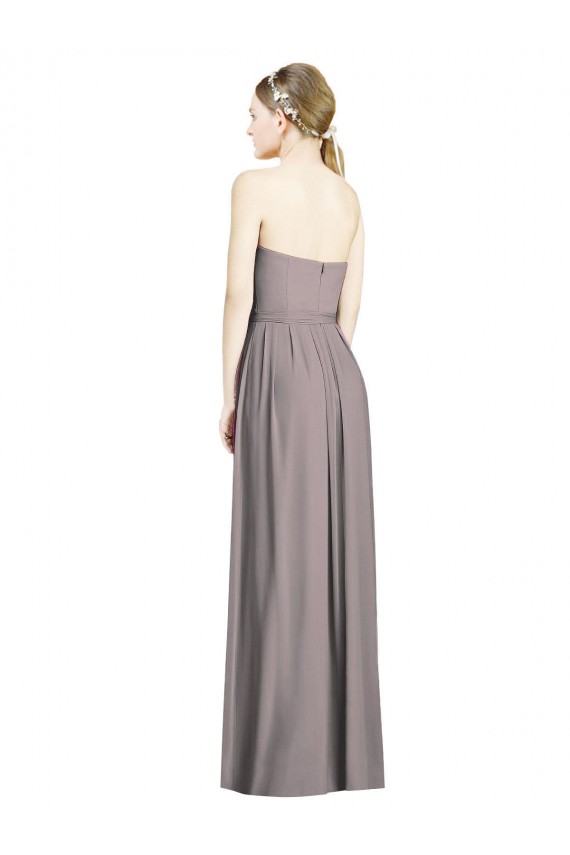 Fábrica de Chiffon Amor Comprimento Chão Sem Mangas Rosa Empoeirada Vestidos de Madrinha