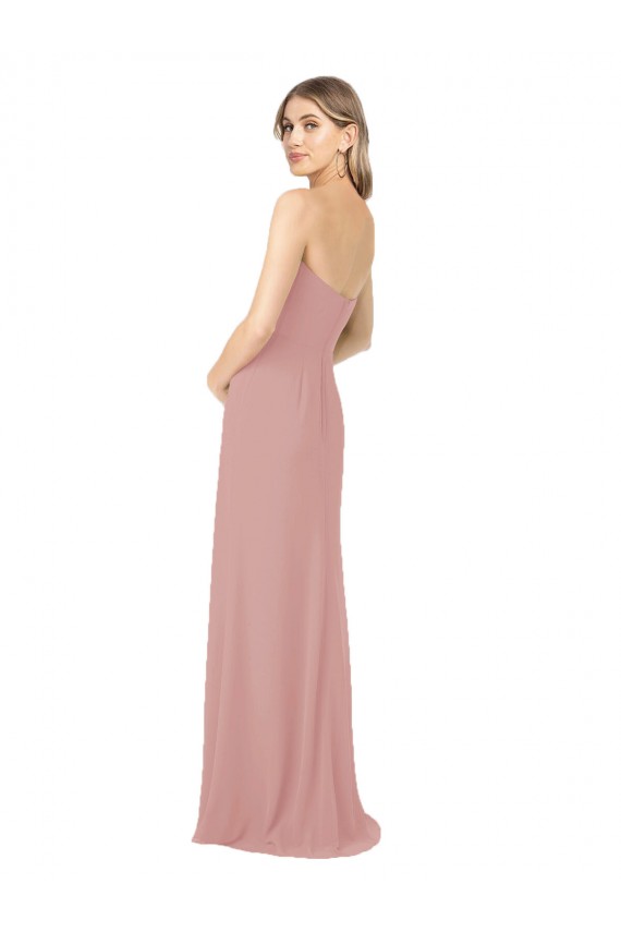 Fábrica de Chiffon Sem alças Comprimento Chão Sem Mangas Bainha Vestidos de Madrinha