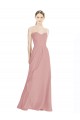 Fábrica de Lombar Chiffon Amor Comprimento Chão Sem Mangas Rosa Empoeirado Vestidos de Madrinha