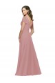 Fábrica de Costas em V Chiffon Decote V Comprimento Chão Mangas Esvoaçantes Rosa Empoeirado Vestidos de Madrinha
