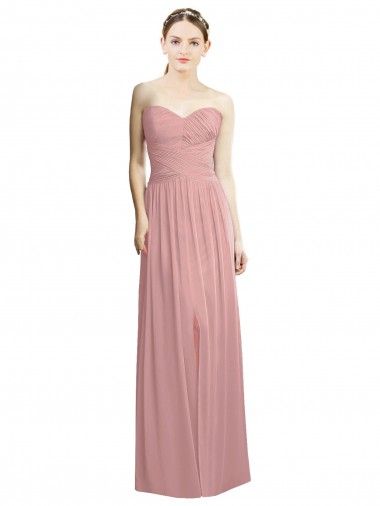 Fábrica de Chiffon Amor Comprimento Chão Sem Mangas Longo Vestidos de Madrinha / Vestidos de Noite
