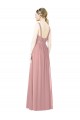 Fábrica de Chiffon Decote Alto Comprimento Chão Sem Mangas Vestidos de Madrinha