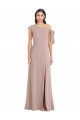 Fábrica de Crepe Esticado Fora do Ombro Comprimento Chão Sem Mangas Linha A Longo Vestidos de Madrinha / Vestidos de Noite / Vestidos de Festa