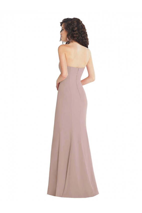 Fábrica de Crepe Esticado Amor Comprimento Chão Sem Mangas Longo Vestidos de Madrinha / Vestidos de Noite / Vestidos de Festa