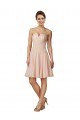 Fábrica de Chiffon & Renda Amor Comprimento Joelho Sem Mangas Vestidos de Madrinha / Vestidos de Cocktail