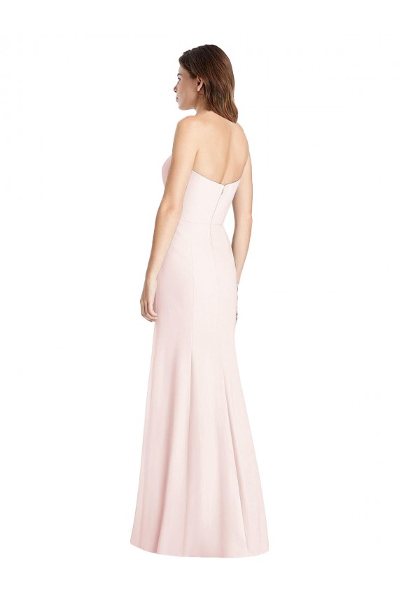 Fábrica de Lombar Crepe Esticado Amor Comprimento Chão Sem Mangas Vestidos de Madrinha / Vestidos de Festa