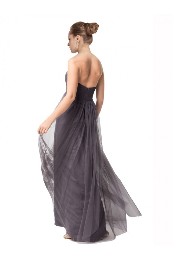 Fábrica de Tule Amor Comprimento Chão Mangas Curtas Vestidos de Madrinha