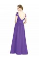 Fábrica de Lombar Chiffon Fora do Ombro Comprimento Chão Mangas Curtas Vestidos de Madrinha