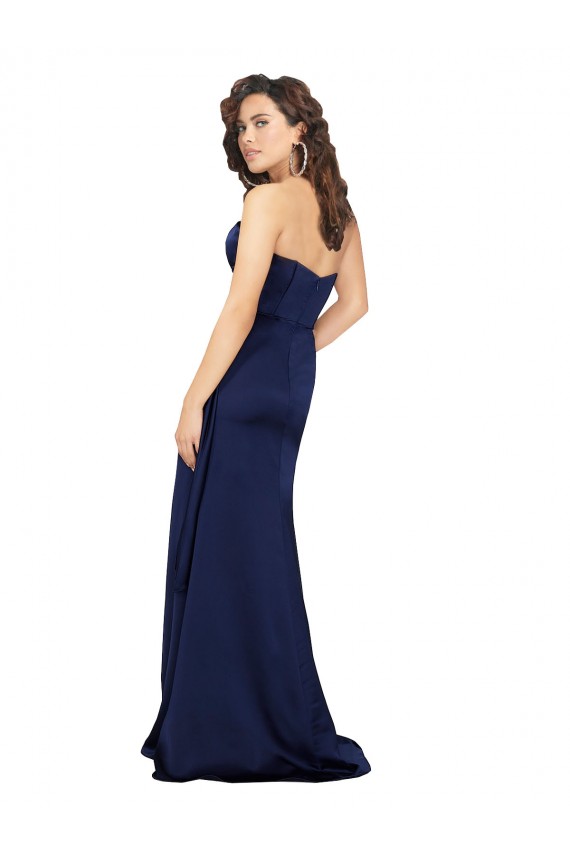 Fábrica de Cetim Sedoso Amor Comprimento Chão Sem Mangas Vestidos de Madrinha / Vestidos de Noite / Vestidos de Festa
