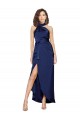 Fábrica de Cetim Sedoso Cabeçada Comprimento Chão Sem Mangas Linha A Vestidos de Madrinha / Vestidos de Noite / Vestidos de Festa